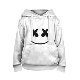 Детская толстовка 3D с принтом MARSHMELLO в Белгороде, 100% полиэстер | двухслойный капюшон со шнурком для регулировки, мягкие манжеты на рукавах и по низу толстовки, спереди карман-кенгуру с мягким внутренним слоем | Тематика изображения на принте: dj | marshmello | usa | америка | клубная музыка | маршмелло | музыка | музыкант