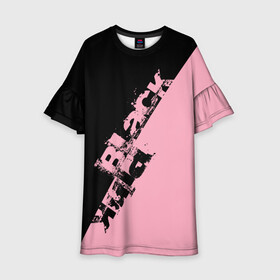 Детское платье 3D с принтом BLACKPINK | БЛЕКПИНК в Белгороде, 100% полиэстер | прямой силуэт, чуть расширенный к низу. Круглая горловина, на рукавах — воланы | Тематика изображения на принте: black  pink | blackpink | jennie | jisoo | k pop | lalisa | группа | к поп | корейская группа | розовый | черный