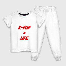Детская пижама хлопок с принтом K-POP = LIFE в Белгороде, 100% хлопок |  брюки и футболка прямого кроя, без карманов, на брюках мягкая резинка на поясе и по низу штанин
 | bts | j hope | jimin | jin | jungkook | k pop | rap monster | rapmon | suga | v | бтс | группа | корея