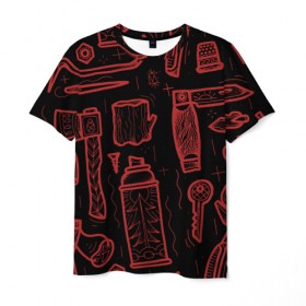 Мужская футболка 3D с принтом Инструменты в Белгороде, 100% полиэфир | прямой крой, круглый вырез горловины, длина до линии бедер | old school | taknado | urban | граффити | илюстратор | сибирь | стрит арт | тату
