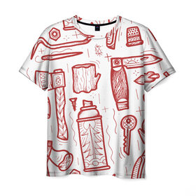 Мужская футболка 3D с принтом Инструменты в Белгороде, 100% полиэфир | прямой крой, круглый вырез горловины, длина до линии бедер | old school | taknado | urban | граффити | илюстратор | сибирь | стрит арт | тату