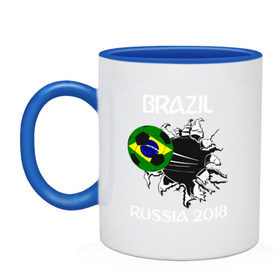 Кружка двухцветная с принтом Сборная Бразилии в Белгороде, керамика | объем — 330 мл, диаметр — 80 мм. Цветная ручка и кайма сверху, в некоторых цветах — вся внутренняя часть | Тематика изображения на принте: brasil | brazil | football | neymar | pele | sport | бразилия | гол | игрок | карнавал | марсело | мяч | неймар | пеле | рио | сборная | спорт | тренер | футбол | чемпион | чемпионат