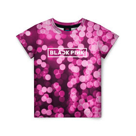 Детская футболка 3D с принтом BlackPink в Белгороде, 100% гипоаллергенный полиэфир | прямой крой, круглый вырез горловины, длина до линии бедер, чуть спущенное плечо, ткань немного тянется | Тематика изображения на принте: black  pink | blackpink | flowers | jennie | jisoo | k pop | lalisa | sakura | группа | к поп | корейская группа | растения | розовый | сакура | цветы | черный
