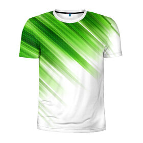 Мужская футболка 3D спортивная с принтом ABSTRACT GREEN в Белгороде, 100% полиэстер с улучшенными характеристиками | приталенный силуэт, круглая горловина, широкие плечи, сужается к линии бедра | Тематика изображения на принте: 