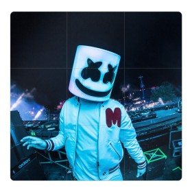 Магнитный плакат 3Х3 с принтом MARSHMELLO в Белгороде, Полимерный материал с магнитным слоем | 9 деталей размером 9*9 см | dj | marshmello | usa | америка | клубная музыка | маршмелло | музыка | музыкант