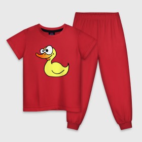 Детская пижама хлопок с принтом Утка в Белгороде, 100% хлопок |  брюки и футболка прямого кроя, без карманов, на брюках мягкая резинка на поясе и по низу штанин
 | Тематика изображения на принте: duck | duckling | утенок | утка