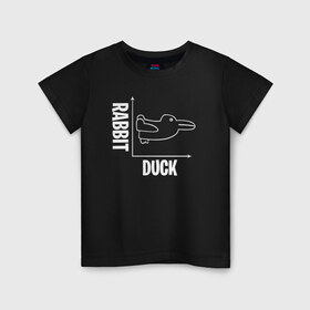 Детская футболка хлопок с принтом Геометрия в Белгороде, 100% хлопок | круглый вырез горловины, полуприлегающий силуэт, длина до линии бедер | duck | duckling | заяц | математика | мем | утенок | утка