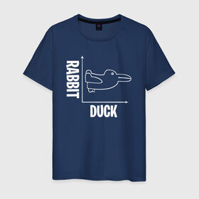Мужская футболка хлопок с принтом Геометрия в Белгороде, 100% хлопок | прямой крой, круглый вырез горловины, длина до линии бедер, слегка спущенное плечо. | duck | duckling | заяц | математика | мем | утенок | утка