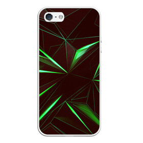 Чехол для iPhone 5/5S матовый с принтом STRIPES GREEN 3D в Белгороде, Силикон | Область печати: задняя сторона чехла, без боковых панелей | abstract | geometry | абстракция | геометрия | градиент | линии