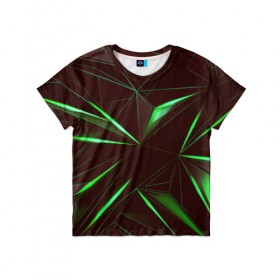 Детская футболка 3D с принтом STRIPES GREEN 3D в Белгороде, 100% гипоаллергенный полиэфир | прямой крой, круглый вырез горловины, длина до линии бедер, чуть спущенное плечо, ткань немного тянется | abstract | geometry | абстракция | геометрия | градиент | линии