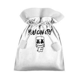 Подарочный 3D мешок с принтом Marshmello. You can cry в Белгороде, 100% полиэстер | Размер: 29*39 см | christopher | comstock | cry | dj | dotcom | friends | marshmallow | marshmello | usa | диджей | друзья | комсток | крис | маршмэллоу | плакать | продюсер | сша
