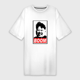 Платье-футболка хлопок с принтом BOOM КИМ ЧЕН ЫН в Белгороде,  |  | boom | kim chen eun | mems | ким чен ын | кнр | мемы | северная корея | ядерные ракеты