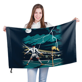 Флаг 3D с принтом RONALDO JUVE SPORT | РОНАЛДУ в Белгороде, 100% полиэстер | плотность ткани — 95 г/м2, размер — 67 х 109 см. Принт наносится с одной стороны | cr7 | fc | клуб | криштиану роналду | роналдо | фк | ювентус
