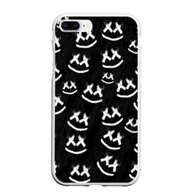 Чехол для iPhone 7Plus/8 Plus матовый с принтом MARSHMELLO PATTERN в Белгороде, Силикон | Область печати: задняя сторона чехла, без боковых панелей | Тематика изображения на принте: dj | marshmello | usa | америка | клубная музыка | маршмелло | музыка | музыкант