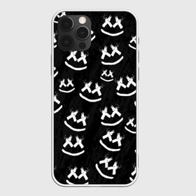 Чехол для iPhone 12 Pro с принтом MARSHMELLO PATTERN в Белгороде, силикон | область печати: задняя сторона чехла, без боковых панелей | Тематика изображения на принте: dj | marshmello | usa | америка | клубная музыка | маршмелло | музыка | музыкант