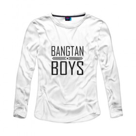 Женский лонгслив хлопок с принтом BANGTAN BOYS в Белгороде, 100% хлопок |  | 