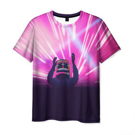 Мужская футболка 3D с принтом MARSHMELLO в Белгороде, 100% полиэфир | прямой крой, круглый вырез горловины, длина до линии бедер | dj | marshmello | usa | америка | клубная музыка | маршмелло | музыка | музыкант