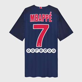 Платье-футболка 3D с принтом Mbappe home 18 19 в Белгороде,  |  | champions | france | gold | kylian | league | mbappe | psg | star | килиан | лига | мбаппе | псж | франция | чемпионов