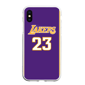 Чехол для iPhone XS Max матовый с принтом Lakers в Белгороде, Силикон | Область печати: задняя сторона чехла, без боковых панелей | 