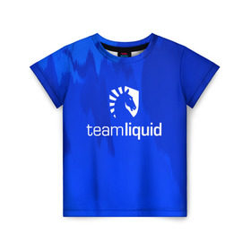Детская футболка 3D с принтом TEAM LIQUID в Белгороде, 100% гипоаллергенный полиэфир | прямой крой, круглый вырез горловины, длина до линии бедер, чуть спущенное плечо, ткань немного тянется | 