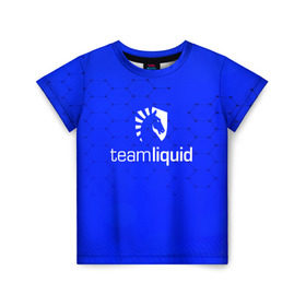 Детская футболка 3D с принтом TEAM LIQUID E-SPORT в Белгороде, 100% гипоаллергенный полиэфир | прямой крой, круглый вырез горловины, длина до линии бедер, чуть спущенное плечо, ткань немного тянется | 