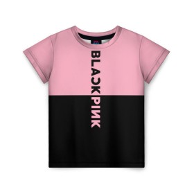 Детская футболка 3D с принтом BlackPink в Белгороде, 100% гипоаллергенный полиэфир | прямой крой, круглый вырез горловины, длина до линии бедер, чуть спущенное плечо, ткань немного тянется | Тематика изображения на принте: black  pink | blackpink | jennie | jisoo | k pop | lalisa | группа | к поп | корейская группа | розовый | черный