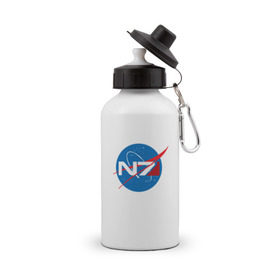 Бутылка спортивная с принтом NASA N7 MASS EFFECT в Белгороде, металл | емкость — 500 мл, в комплекте две пластиковые крышки и карабин для крепления | Тематика изображения на принте: logo | n7 | nasa | space | логотип | масс эффект | н7 | наса