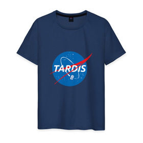 Мужская футболка хлопок с принтом TARDIS / DOCTOR WHO   NASA в Белгороде, 100% хлопок | прямой крой, круглый вырез горловины, длина до линии бедер, слегка спущенное плечо. | doctor who | nasa | tardis | доктор кто | машина времени | наса | тардис