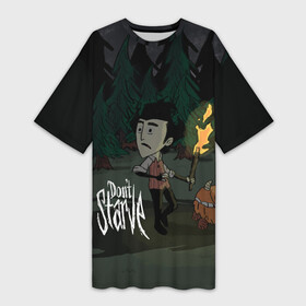 Платье-футболка 3D с принтом DON T STARVE в Белгороде,  |  | Тематика изображения на принте: action | adventure | dont starve | gamer | player | twitch | игра