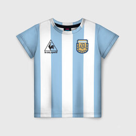 Детская футболка 3D с принтом Марадона Аргентина ретро в Белгороде, 100% гипоаллергенный полиэфир | прямой крой, круглый вырез горловины, длина до линии бедер, чуть спущенное плечо, ткань немного тянется | maradona | аргентина | марадона | ретро