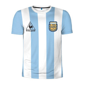 Мужская футболка 3D спортивная с принтом Марадона Аргентина ретро в Белгороде, 100% полиэстер с улучшенными характеристиками | приталенный силуэт, круглая горловина, широкие плечи, сужается к линии бедра | maradona | аргентина | марадона | ретро