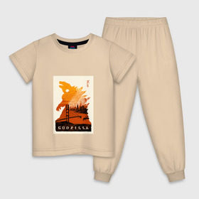 Детская пижама хлопок с принтом GODZILLA POSTER в Белгороде, 100% хлопок |  брюки и футболка прямого кроя, без карманов, на брюках мягкая резинка на поясе и по низу штанин
 | comic con | godzilla | gojira | logo | годзилла | знаки | иероглифы | лого | монстр | фильм | чудовище