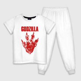 Детская пижама хлопок с принтом GODZILLA в Белгороде, 100% хлопок |  брюки и футболка прямого кроя, без карманов, на брюках мягкая резинка на поясе и по низу штанин
 | 