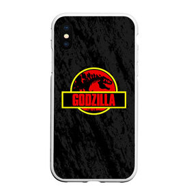 Чехол для iPhone XS Max матовый с принтом JURASSIC GODZILLA ГОДЗИЛЛА в Белгороде, Силикон | Область печати: задняя сторона чехла, без боковых панелей | comic con | godzilla | gojira | logo | годзилла | знаки | иероглифы | лого | монстр | фильм | чудовище