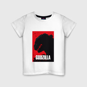 Детская футболка хлопок с принтом GODZILLA POSTER в Белгороде, 100% хлопок | круглый вырез горловины, полуприлегающий силуэт, длина до линии бедер | 