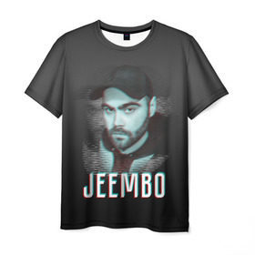 Мужская футболка 3D с принтом Jeembo glitch в Белгороде, 100% полиэфир | прямой крой, круглый вырез горловины, длина до линии бедер | Тематика изображения на принте: jeembo | джангирян | джимбо