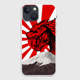 Чехол для iPhone 13 mini с принтом GODZILLA JAPAN | ГОДЗИЛЛА ЯПОНИЯ в Белгороде,  |  | comic con | godzilla | gojira | logo | годзилла | знаки | иероглифы | лого | монстр | фильм | чудовище