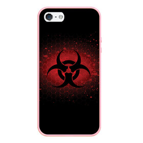 Чехол для iPhone 5/5S матовый с принтом Biohazard в Белгороде, Силикон | Область печати: задняя сторона чехла, без боковых панелей | Тематика изображения на принте: biohazard | plague inc | биологическая опасность | знак