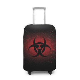 Чехол для чемодана 3D с принтом Biohazard в Белгороде, 86% полиэфир, 14% спандекс | двустороннее нанесение принта, прорези для ручек и колес | biohazard | plague inc | биологическая опасность | знак