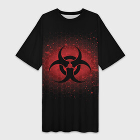 Платье-футболка 3D с принтом Biohazard в Белгороде,  |  | Тематика изображения на принте: biohazard | plague inc | биологическая опасность | знак