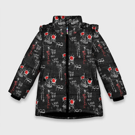 Зимняя куртка для девочек 3D с принтом JEEMBO PAINKILLER в Белгороде, ткань верха — 100% полиэстер; подклад — 100% полиэстер, утеплитель — 100% полиэстер. | длина ниже бедра, удлиненная спинка, воротник стойка и отстегивающийся капюшон. Есть боковые карманы с листочкой на кнопках, утяжки по низу изделия и внутренний карман на молнии. 

Предусмотрены светоотражающий принт на спинке, радужный светоотражающий элемент на пуллере молнии и на резинке для утяжки. | Тематика изображения на принте: jeembo | джангирян | джимбо