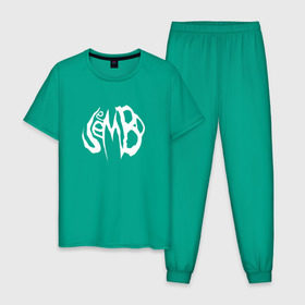 Мужская пижама хлопок с принтом JEEMBO. logo в Белгороде, 100% хлопок | брюки и футболка прямого кроя, без карманов, на брюках мягкая резинка на поясе и по низу штанин
 | jeembo | джангирян | джимбо