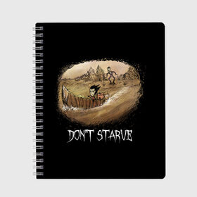 Тетрадь с принтом Dont starve в Белгороде, 100% бумага | 48 листов, плотность листов — 60 г/м2, плотность картонной обложки — 250 г/м2. Листы скреплены сбоку удобной пружинной спиралью. Уголки страниц и обложки скругленные. Цвет линий — светло-серый
 | Тематика изображения на принте: 