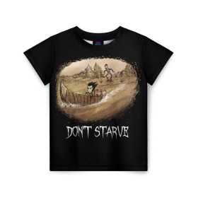 Детская футболка 3D с принтом Don`t starve в Белгороде, 100% гипоаллергенный полиэфир | прямой крой, круглый вырез горловины, длина до линии бедер, чуть спущенное плечо, ткань немного тянется | 