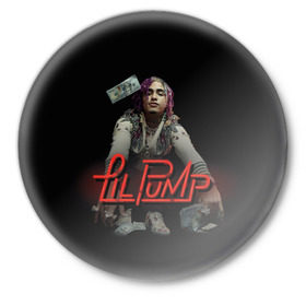 Значок с принтом Lil Pump в Белгороде,  металл | круглая форма, металлическая застежка в виде булавки | Тематика изображения на принте: esketit | лил памп | эщкере
