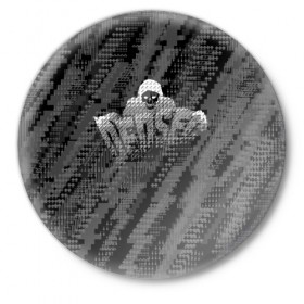 Значок с принтом WATCH DOGS 2 DED SEC в Белгороде,  металл | круглая форма, металлическая застежка в виде булавки | action | ct os | fox | gamer | hacker | player | watch dogs | watch dogs 2 | знак лиса | хакер