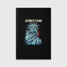 Обложка для паспорта матовая кожа с принтом System of a Down в Белгороде, натуральная матовая кожа | размер 19,3 х 13,7 см; прозрачные пластиковые крепления | Тематика изображения на принте: 