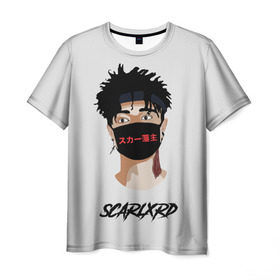 Мужская футболка 3D с принтом Scarlxrd в Белгороде, 100% полиэфир | прямой крой, круглый вырез горловины, длина до линии бедер | band | rap | rapper | scarlord | scarlxrd | scxrlord | в маске | лорд | рэп | рэпер | рэппер | скар | скарлорд | скрим