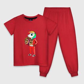 Детская пижама хлопок с принтом 69 rainbow в Белгороде, 100% хлопок |  брюки и футболка прямого кроя, без карманов, на брюках мягкая резинка на поясе и по низу штанин
 | 6ix9ine | единорог | пони