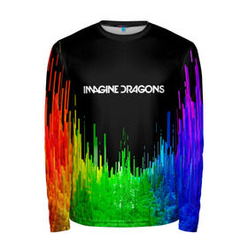 Мужской лонгслив 3D с принтом IMAGINE DRAGONS в Белгороде, 100% полиэстер | длинные рукава, круглый вырез горловины, полуприлегающий силуэт | color | imagine dragons | logo | stripes | trend | абстракция | группа | линии | лого | рок | рэп | фирменные цвета